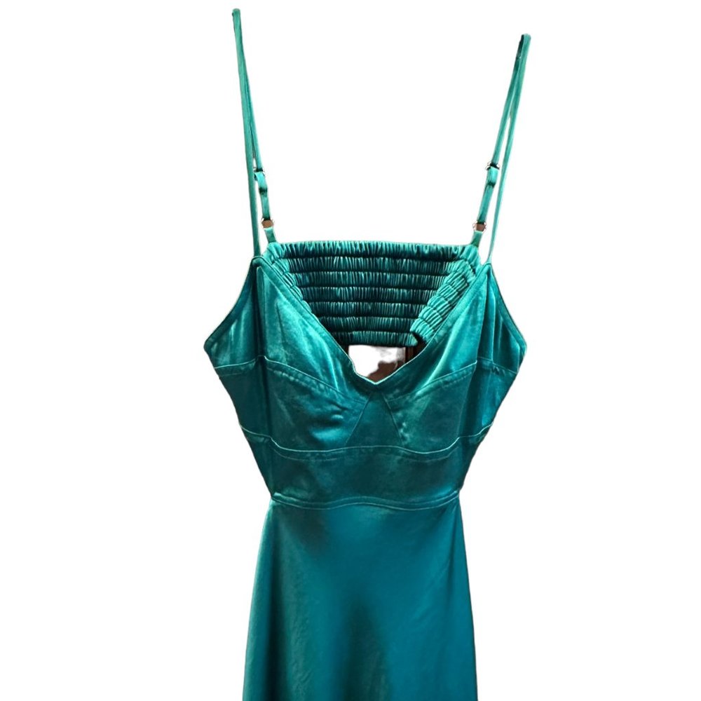 A.L.C. Emerald Green Satin Midi Dress - Picture 5 of 8